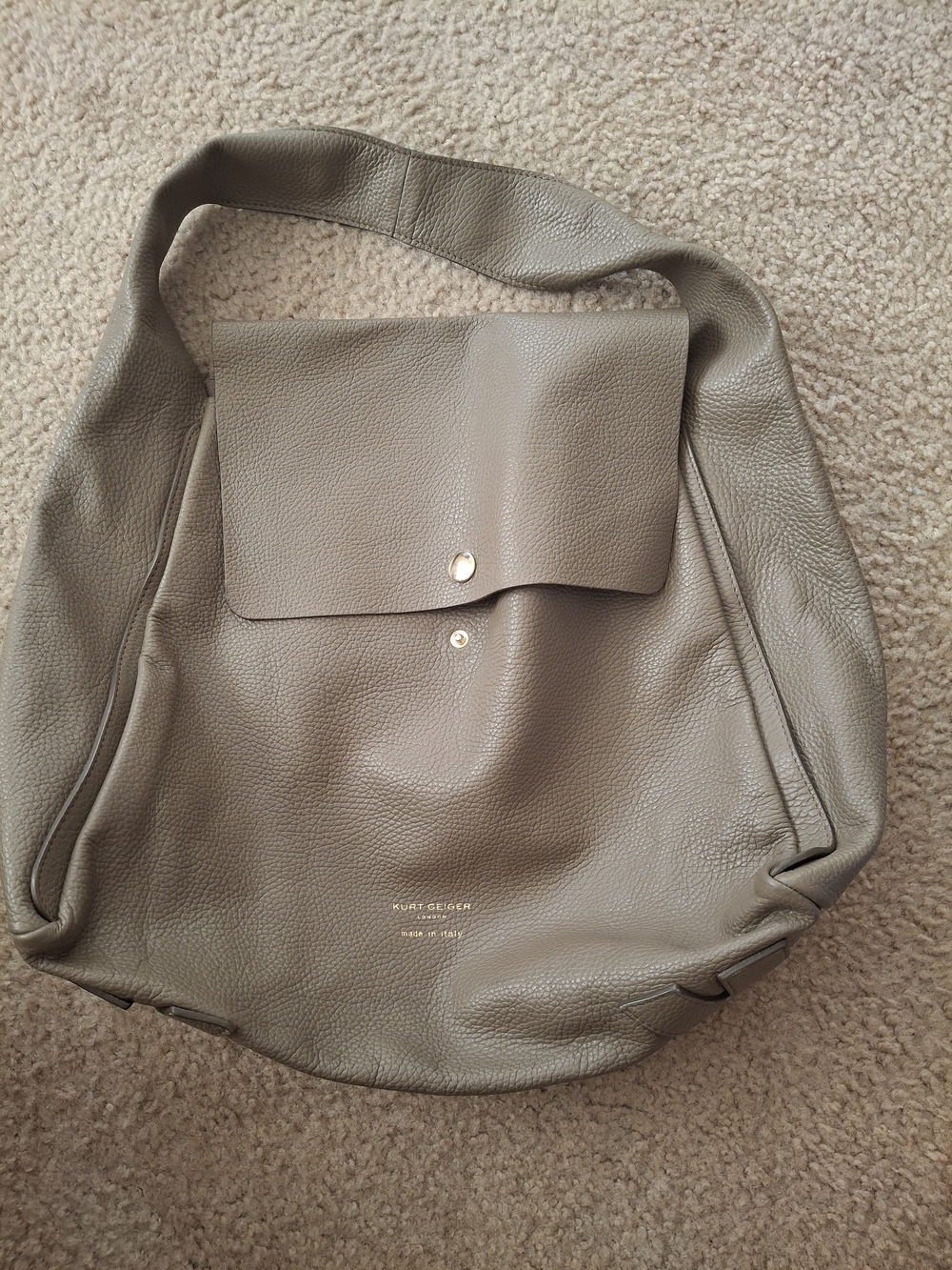 Kurt Geiger Pebbled Leather Tote in Taupe